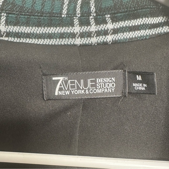 7th Avenue green and white flannel blazer - Picture 3 of 3